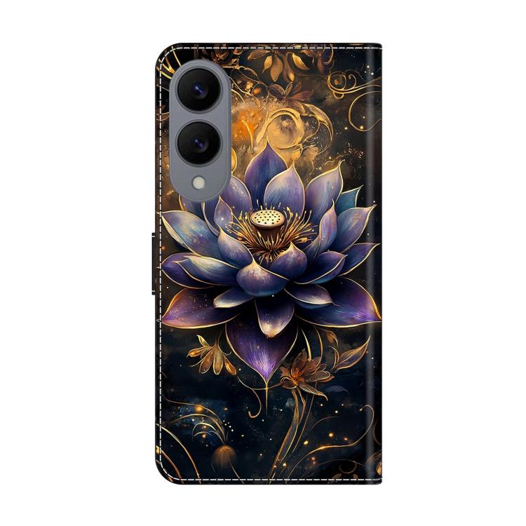 For Galaxy S25 Edge 5G Crystal-Like Painted Vegan Leather Phone Case
