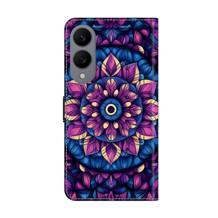 For Galaxy S25 Edge 5G Crystal-Like Painted Vegan Leather Phone Case