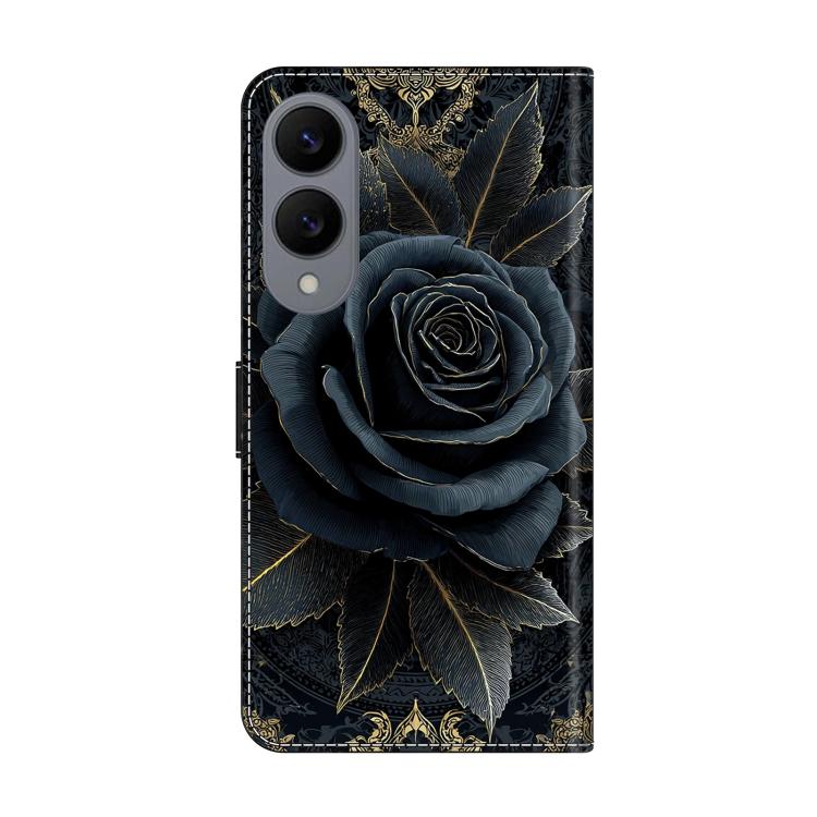 For Galaxy S25 Edge 5G Crystal-Like Painted Vegan Leather Phone Case