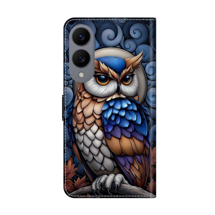 For Galaxy S25 Edge 5G Crystal-Like Painted Vegan Leather Phone Case