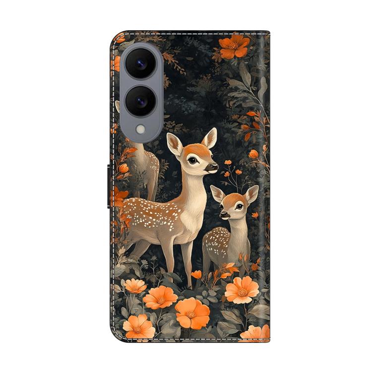 For Galaxy S25 Edge 5G Crystal-Like Painted Vegan Leather Phone Case