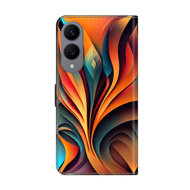For Galaxy S25 Edge 5G Crystal-Like Painted Vegan Leather Phone Case