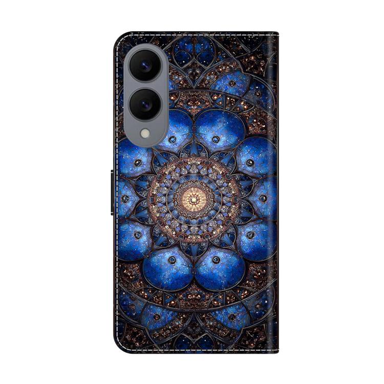 For Galaxy S25 Edge 5G Crystal-Like Painted Vegan Leather Phone Case