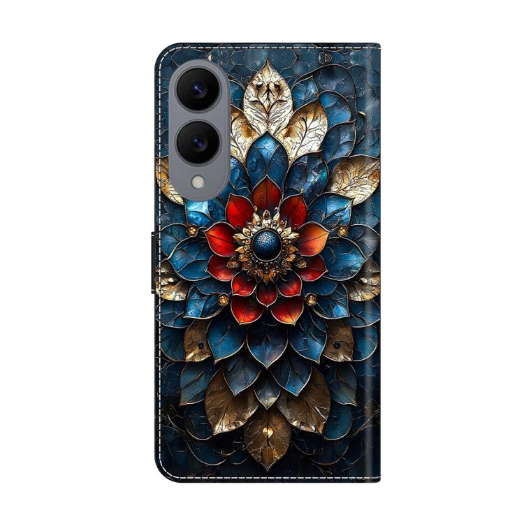 For Galaxy S25 Edge 5G Crystal-Like Painted Vegan Leather Phone Case