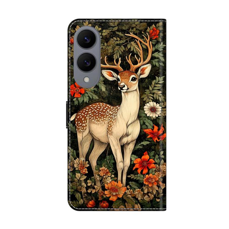 For Galaxy S25 Edge 5G Crystal-Like Painted Vegan Leather Phone Case