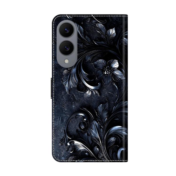 For Galaxy S25 Edge 5G Crystal-Like Painted Vegan Leather Phone Case