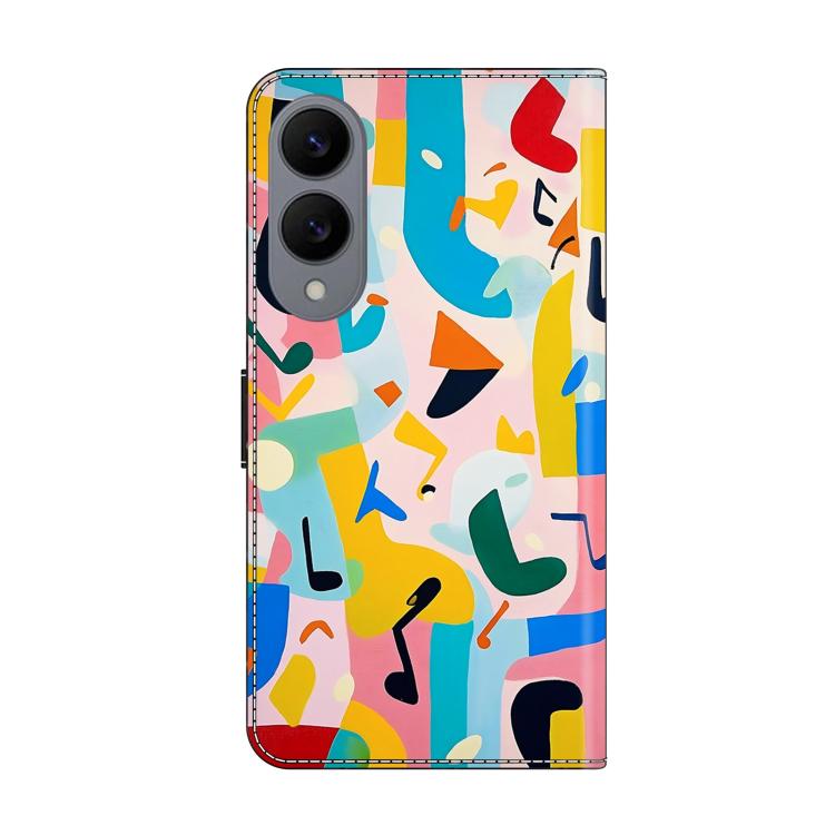 For Galaxy S25 Edge 5G Crystal-Like Painted Vegan Leather Phone Case