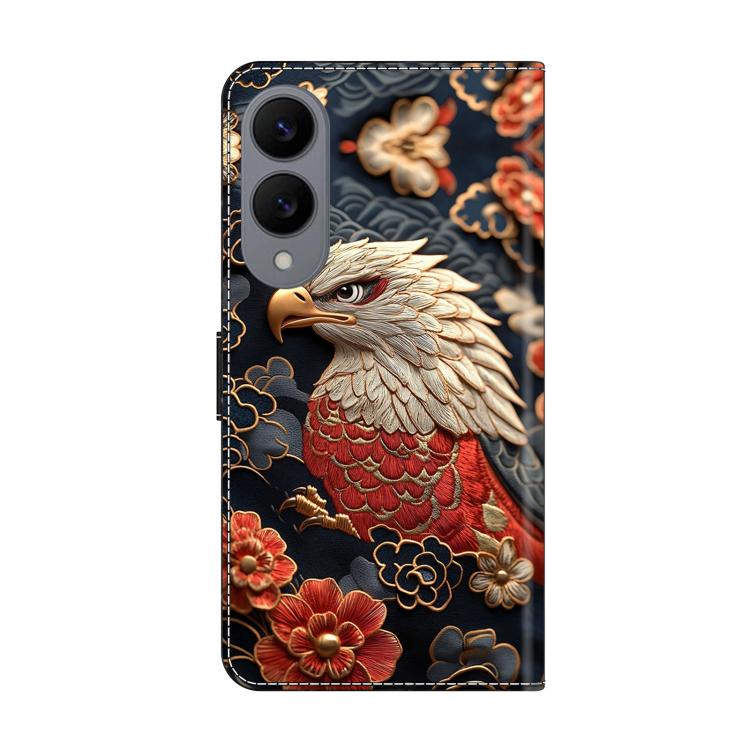 For Galaxy S25 Edge 5G Crystal-Like Painted Vegan Leather Phone Case
