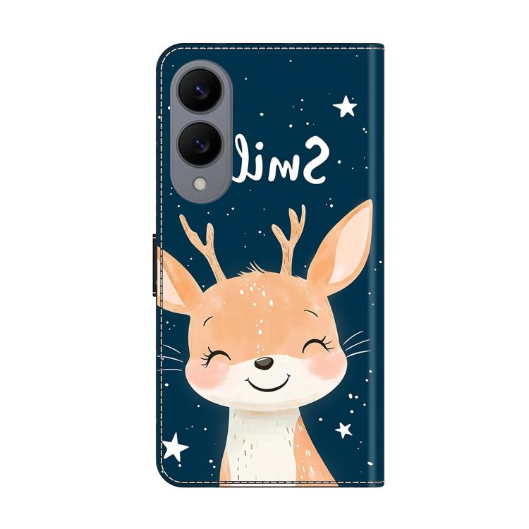 For Galaxy S25 Edge 5G Crystal-Like Painted Vegan Leather Phone Case