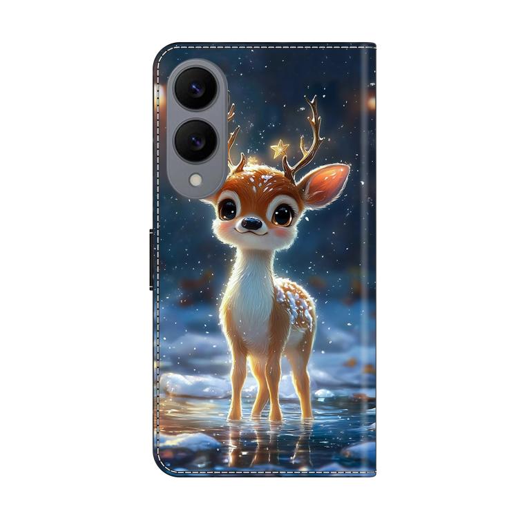For Galaxy S25 Edge 5G Crystal-Like Painted Vegan Leather Phone Case