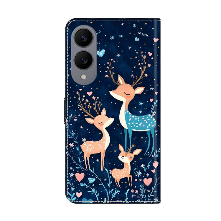 For Galaxy S25 Edge 5G Crystal-Like Painted Vegan Leather Phone Case