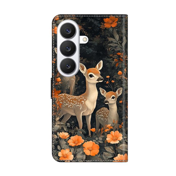 For Galaxy S26 5G Crystal-Like Painted Vegan Leather Phone Case