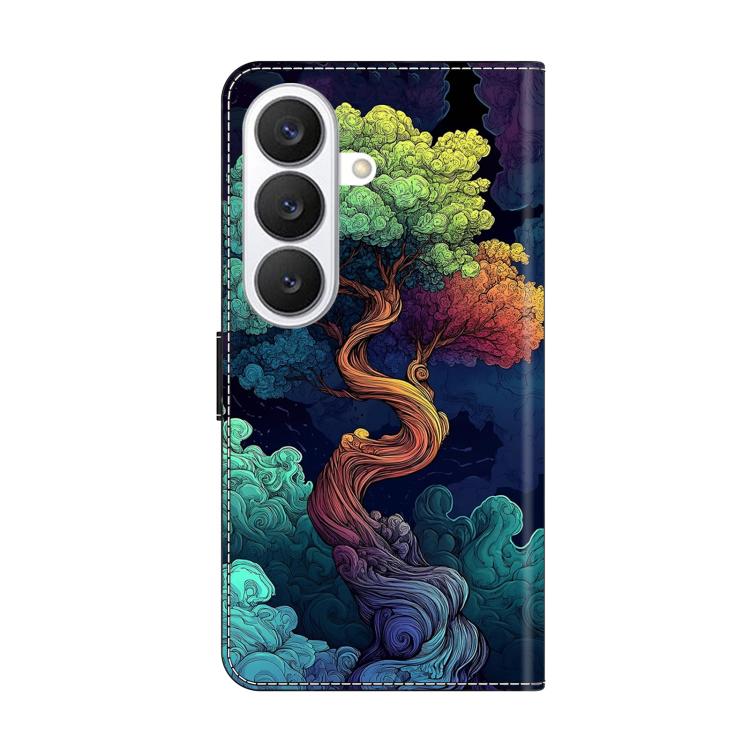 For Galaxy S26 5G Crystal-Like Painted Vegan Leather Phone Case