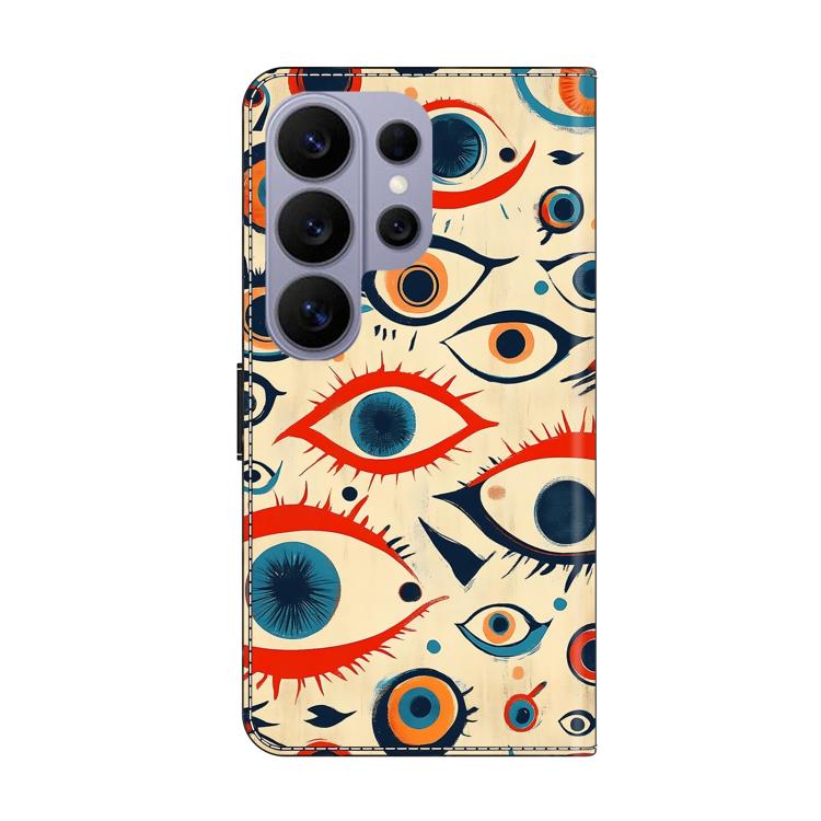 For Galaxy S26 Ultra 5G Crystal-Like Painted Vegan Leather Phone Case