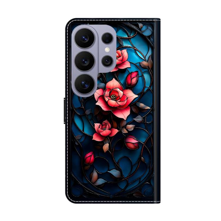 For Galaxy S26 Ultra 5G Crystal-Like Painted Vegan Leather Phone Case