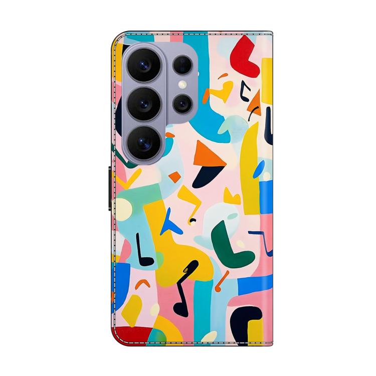 For Galaxy S26 Ultra 5G Crystal-Like Painted Vegan Leather Phone Case