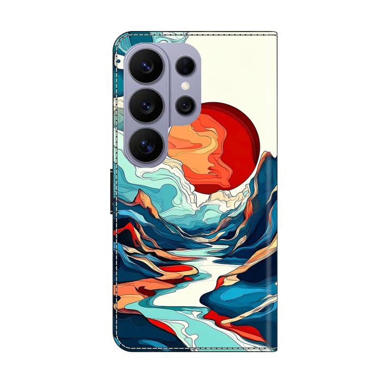 For Galaxy S26 Ultra 5G Crystal-Like Painted Vegan Leather Phone Case