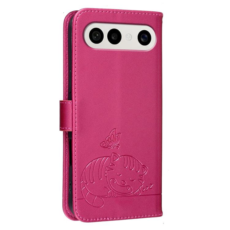 For vivo S50 Pro mini 5G Cat Butterfly Embossed RFID Vegan Leather Phone Case with Strap