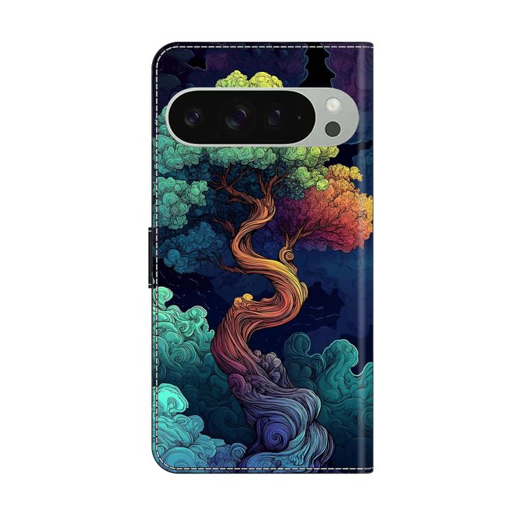 For Google Pixel 9 Pro XL Crystal-Like Painted Vegan Leather Phone Case