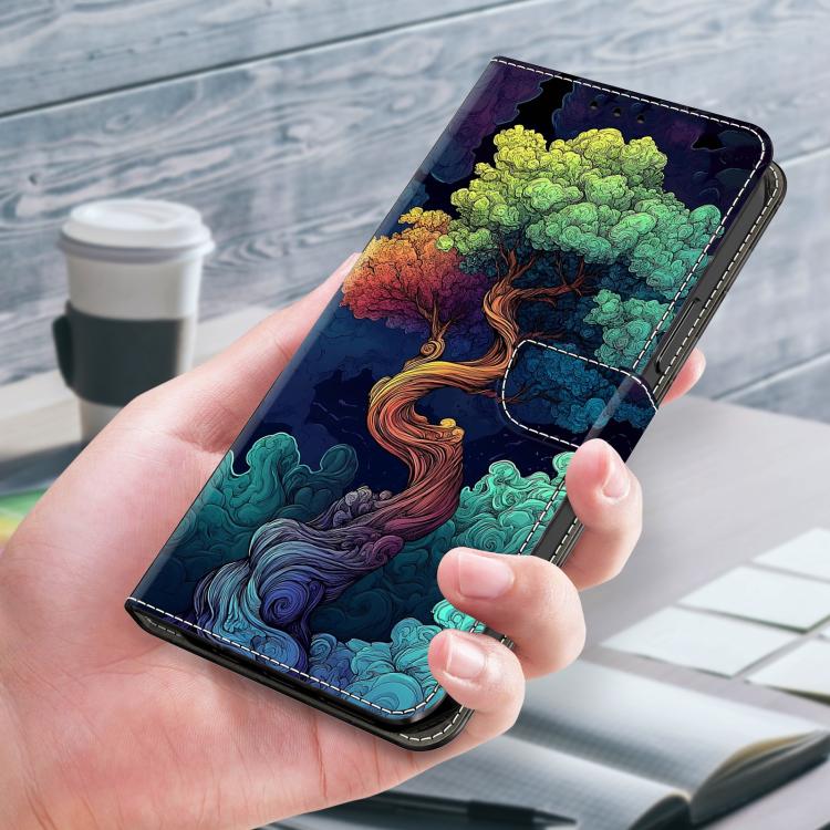 For Google Pixel 9 Pro XL Crystal-Like Painted Vegan Leather Phone Case