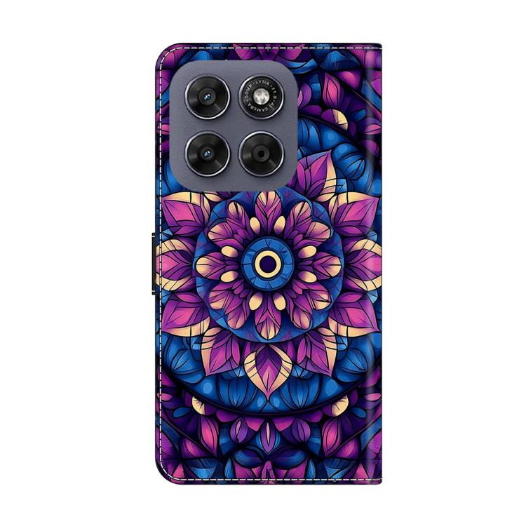 For Motorola Moto G17 4G Crystal-Like Painted Vegan Leather Phone Case