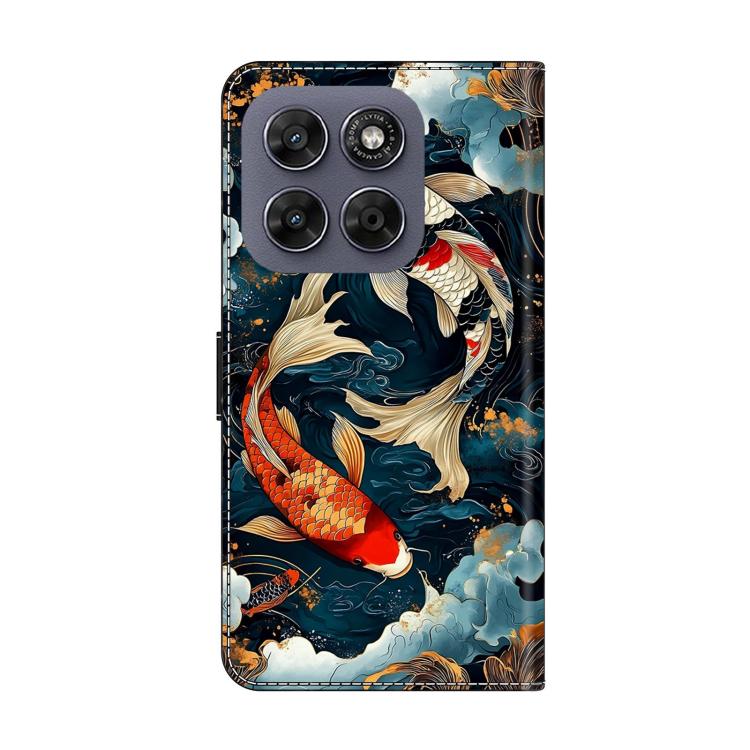 For Motorola Moto G17 4G Crystal-Like Painted Vegan Leather Phone Case
