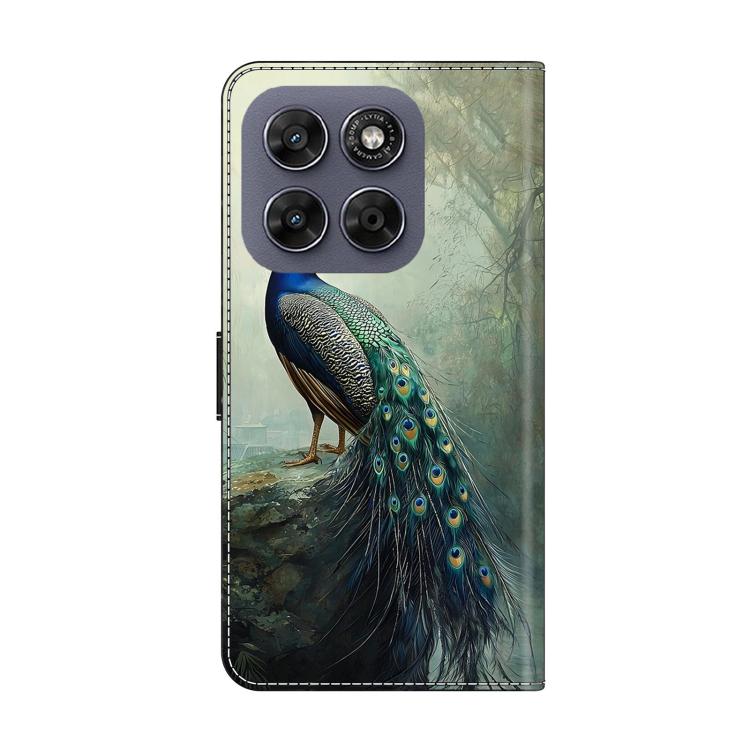 For Motorola Moto G17 4G Crystal-Like Painted Vegan Leather Phone Case