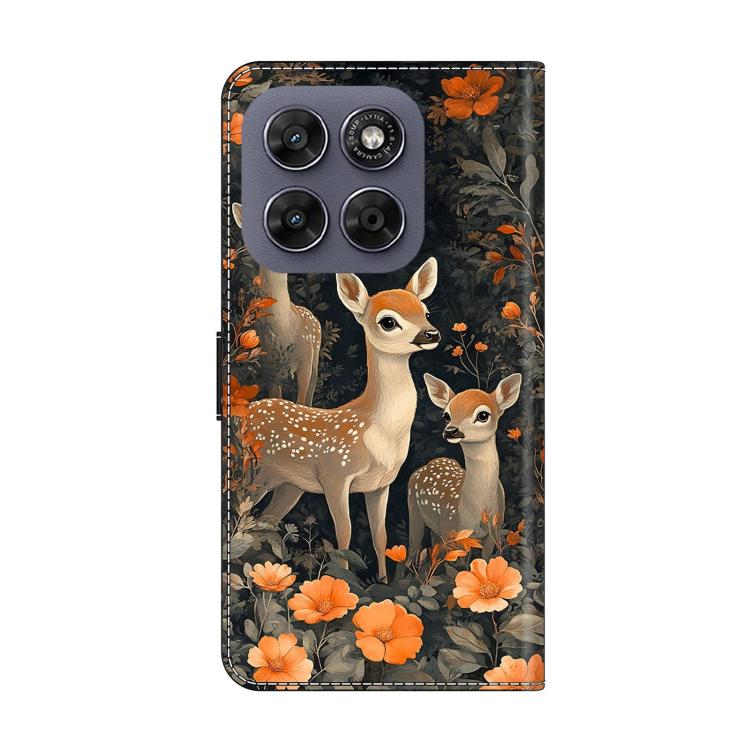 For Motorola Moto G17 4G Crystal-Like Painted Vegan Leather Phone Case