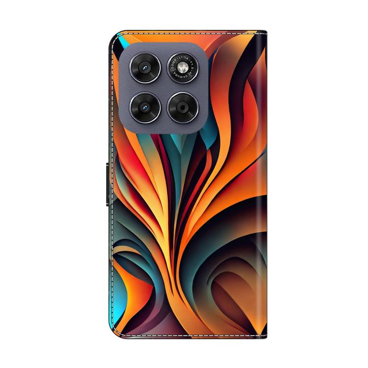 For Motorola Moto G17 4G Crystal-Like Painted Vegan Leather Phone Case