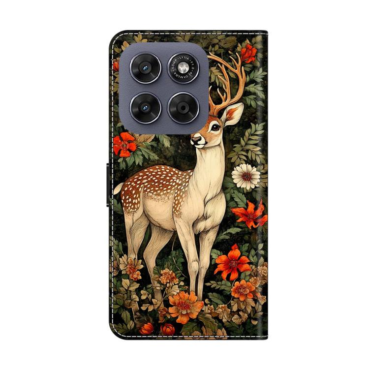 For Motorola Moto G17 4G Crystal-Like Painted Vegan Leather Phone Case