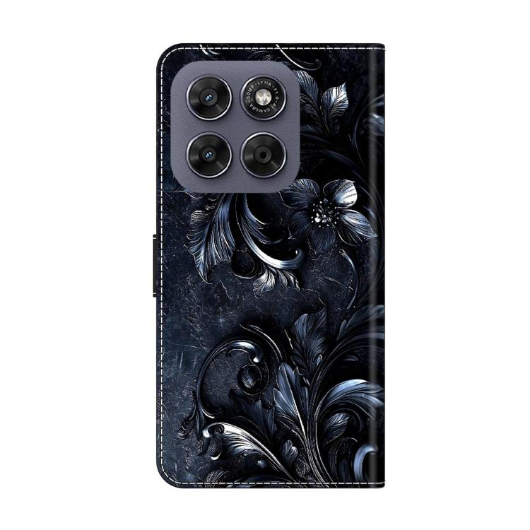 For Motorola Moto G17 4G Crystal-Like Painted Vegan Leather Phone Case