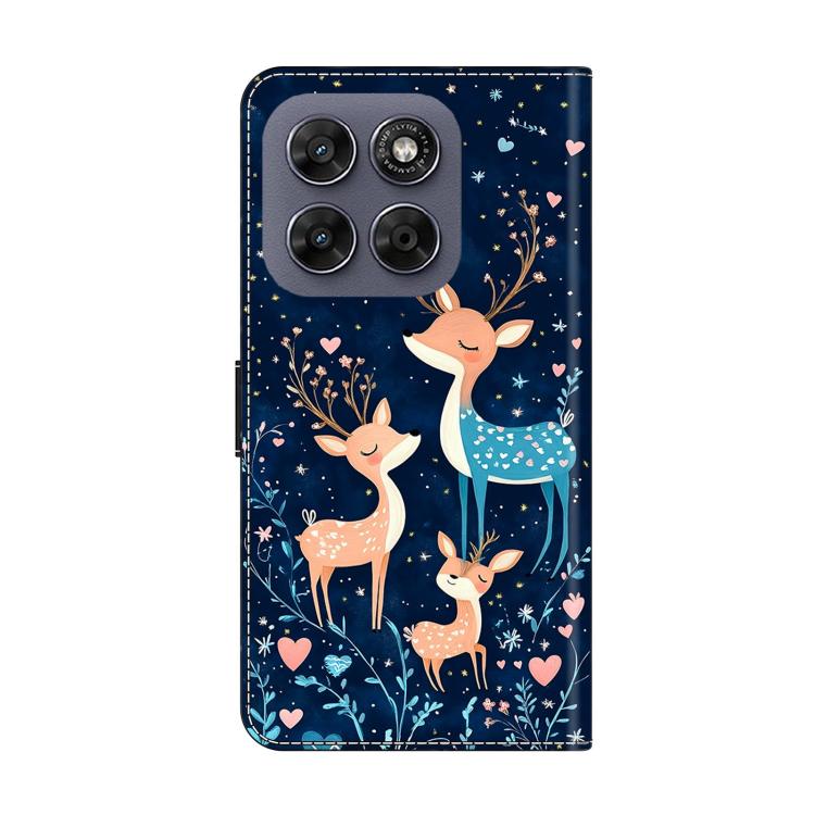 For Motorola Moto G17 4G Crystal-Like Painted Vegan Leather Phone Case