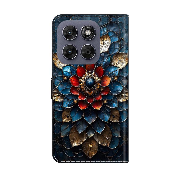 For Motorola Moto G57 5G Crystal-Like Painted Vegan Leather Phone Case
