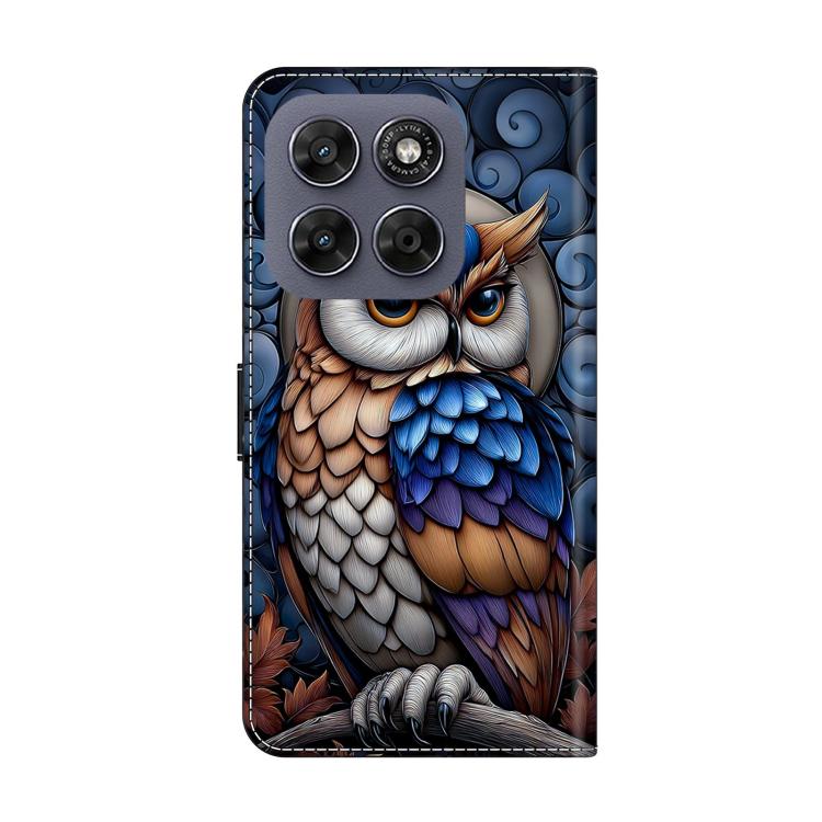 For Motorola Moto G67 5G Crystal-Like Painted Vegan Leather Phone Case