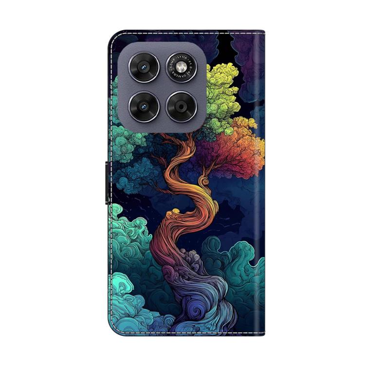 For Motorola Moto G67 5G Crystal-Like Painted Vegan Leather Phone Case