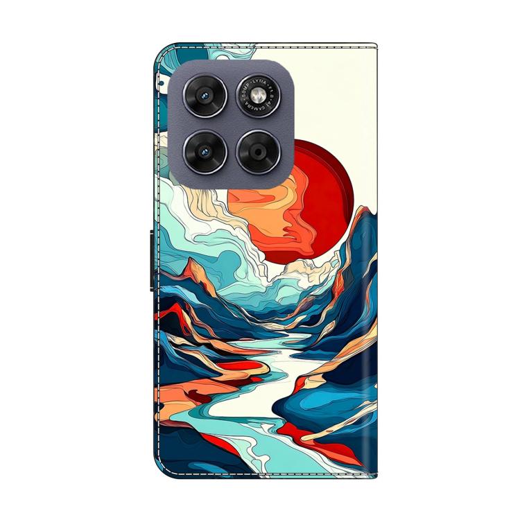 For Motorola Moto G67 5G Crystal-Like Painted Vegan Leather Phone Case