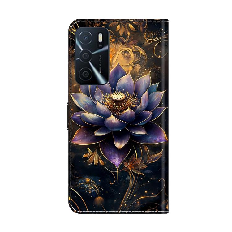 For OPPO A16 Crystal-Like Painted Vegan Leather Phone Case