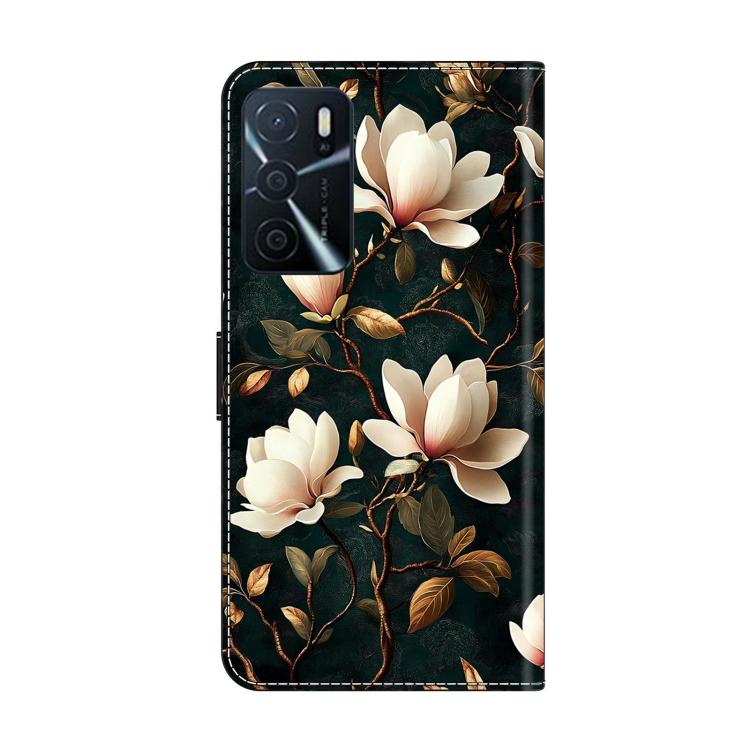 For OPPO A16 Crystal-Like Painted Vegan Leather Phone Case