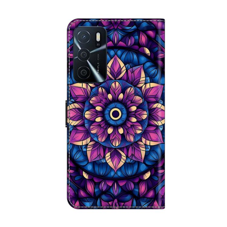 For OPPO A16 Crystal-Like Painted Vegan Leather Phone Case
