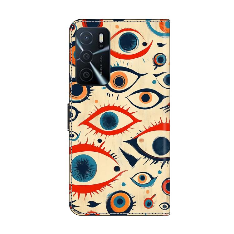 For OPPO A16 Crystal-Like Painted Vegan Leather Phone Case