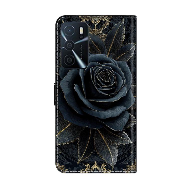 For OPPO A16 Crystal-Like Painted Vegan Leather Phone Case