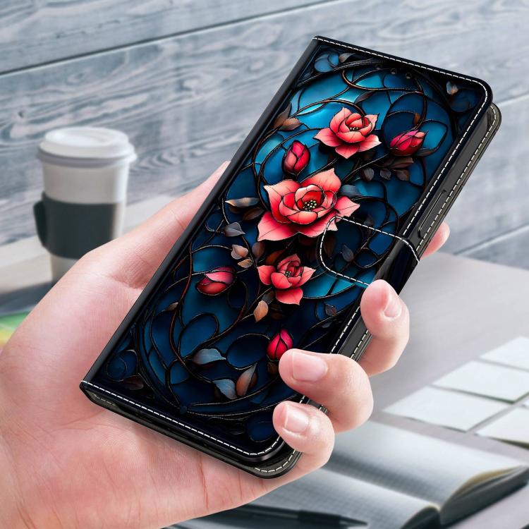 For OPPO A16 Crystal-Like Painted Vegan Leather Phone Case