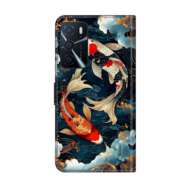 For OPPO A16 Crystal-Like Painted Vegan Leather Phone Case