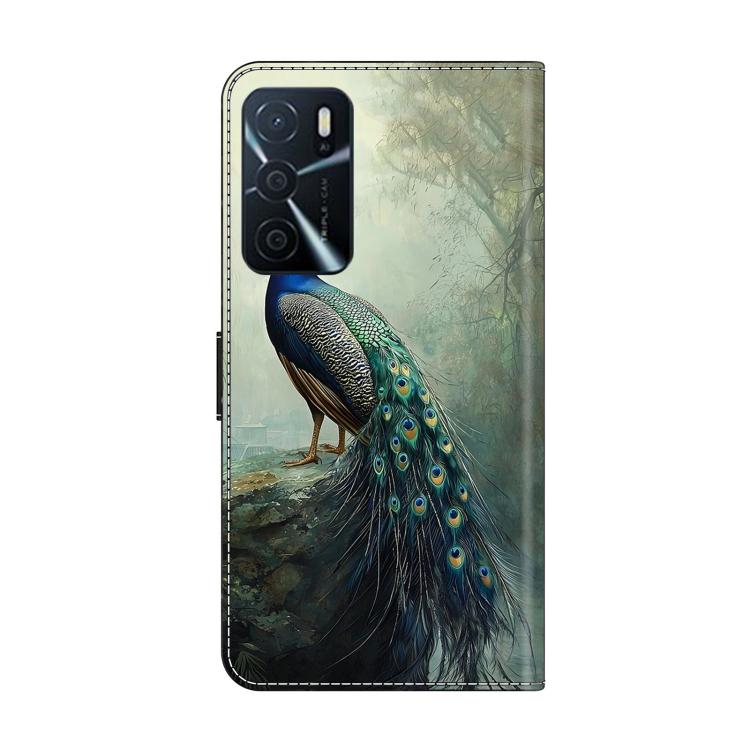 For OPPO A16 Crystal-Like Painted Vegan Leather Phone Case