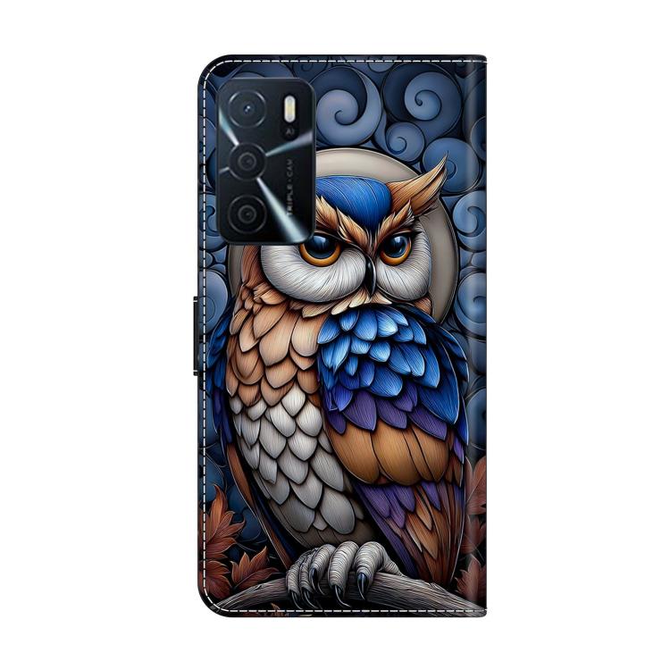 For OPPO A16 Crystal-Like Painted Vegan Leather Phone Case