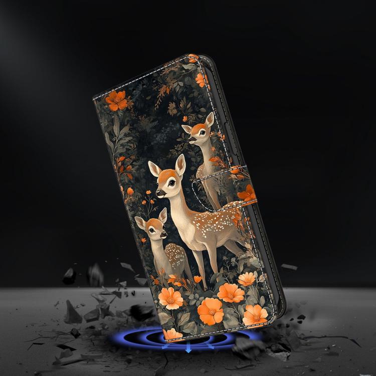 For OPPO A16 Crystal-Like Painted Vegan Leather Phone Case