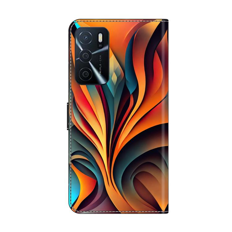 For OPPO A16 Crystal-Like Painted Vegan Leather Phone Case