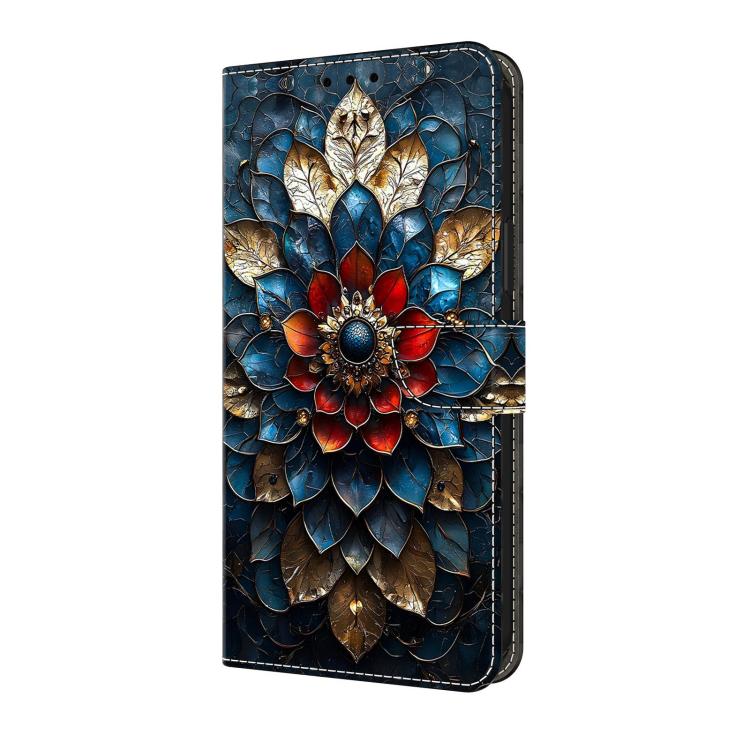 For OPPO A16 Crystal-Like Painted Vegan Leather Phone Case