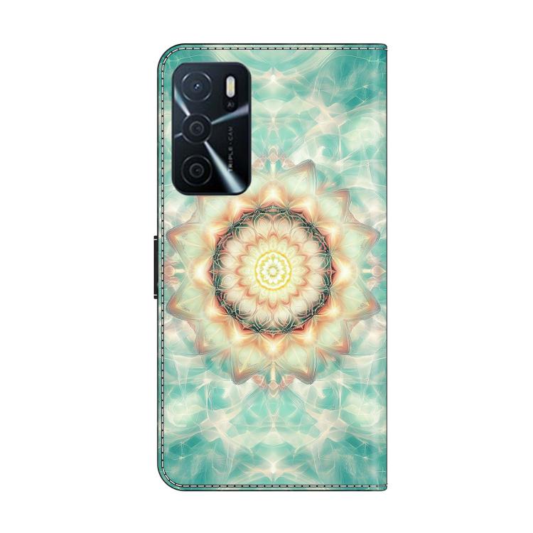 For OPPO A16 Crystal-Like Painted Vegan Leather Phone Case