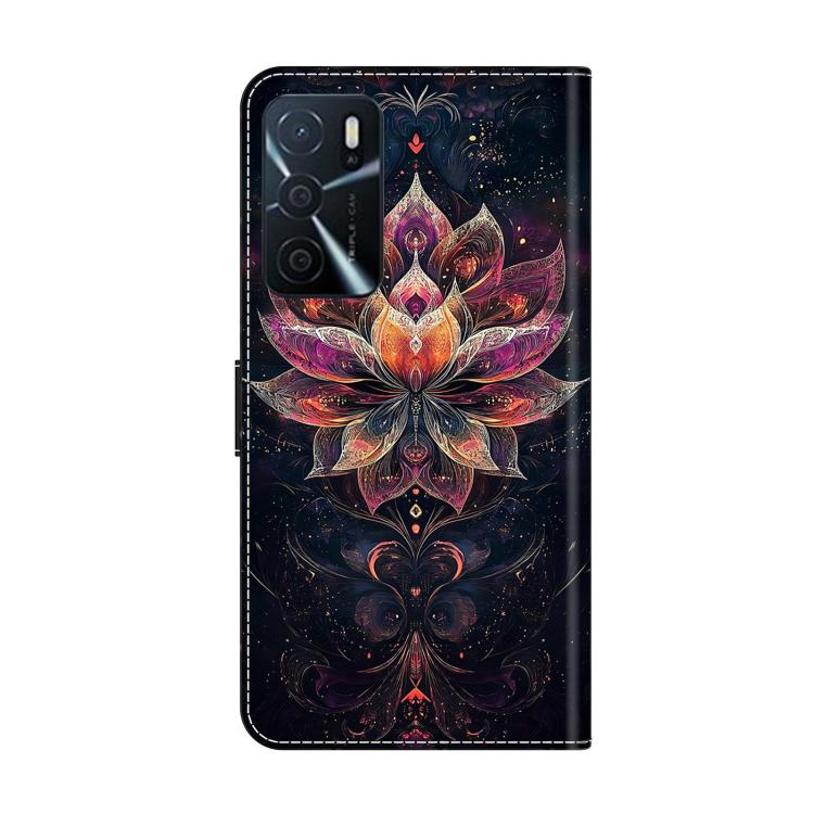 For OPPO A16 Crystal-Like Painted Vegan Leather Phone Case